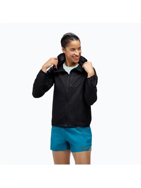 Geacă de alergare pentru femei HOKA Skyflow black negru