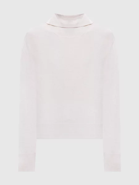 Гольф з вовни шовку та кашеміру з ланцюжком моніль Peserico бежевий