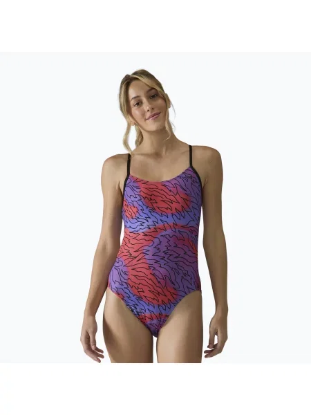 Costum de baie întreg pentru femei Tyr Cutoutfit Hodori orange/purple violet