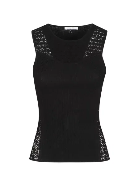 Top Patrizia Pepe din dantelă negru