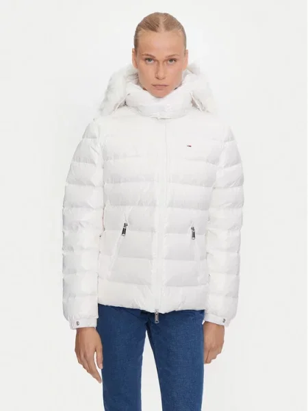 Tommy Jeans Vatovaná bunda bílá