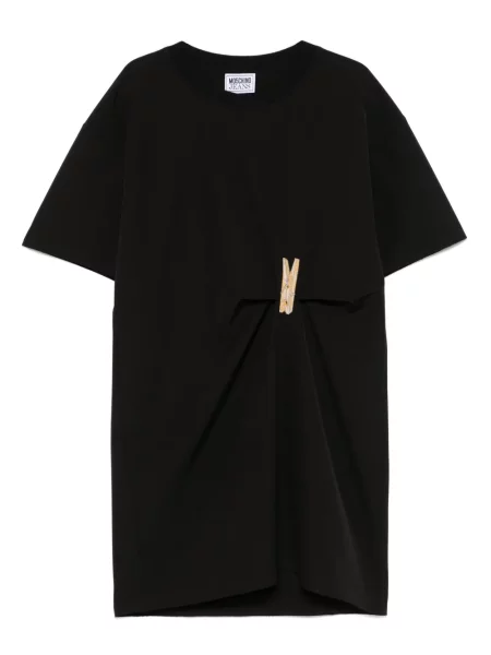 Sukienka jeansowa Moschino Jeans do kolan garniturowa czarna