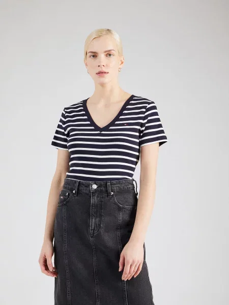 Tommy Hilfiger Tričko New Cody Tmavomodrá Slim Fit biela