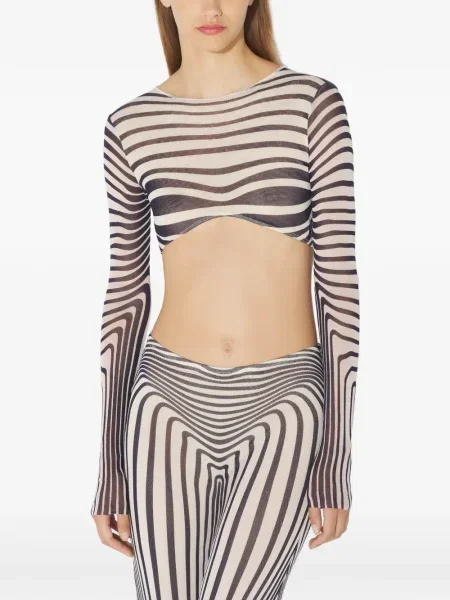Top Jean Paul Gaultier lung alb
