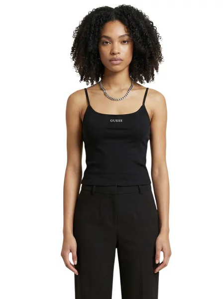 Top Guess na ramiączkach czarny