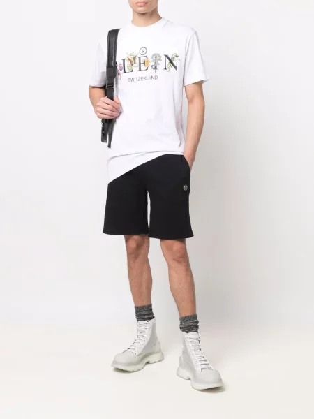 Tricou grafic Philipp Plein cu imagine alb