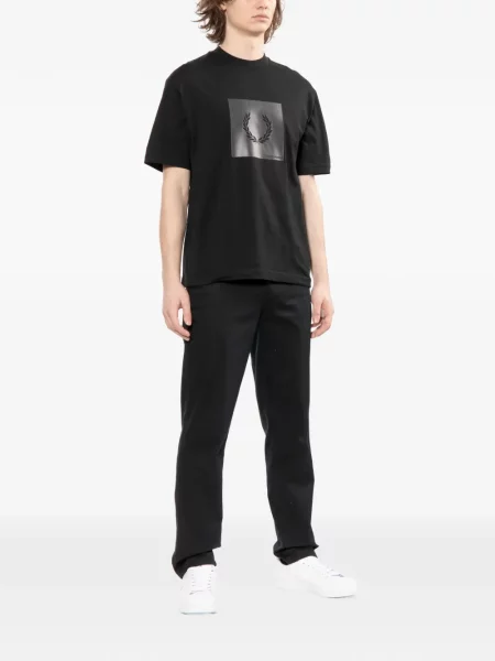 Tricou Fred Perry cu decolteu rotund negru