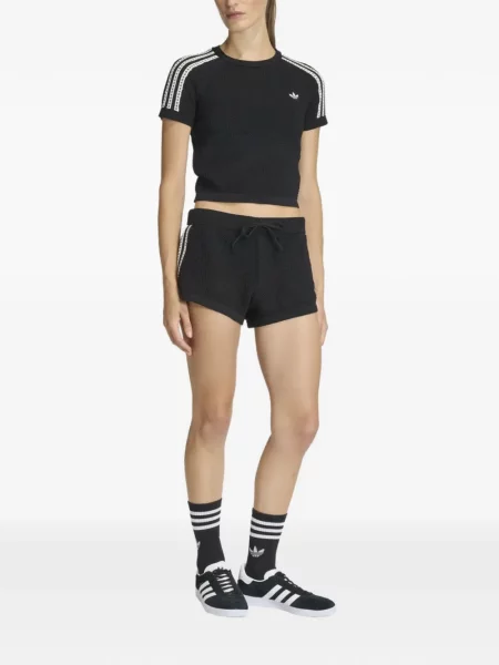 Pantaloni scurți Adidas Spezial cu șireturi din dantelă negru