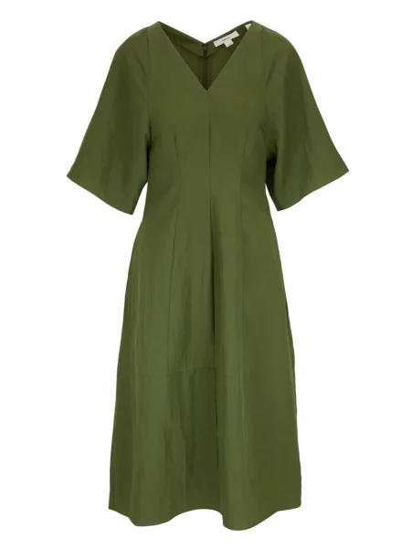 Rochie mini Vince cu decolteu în V scurtă de costum verde