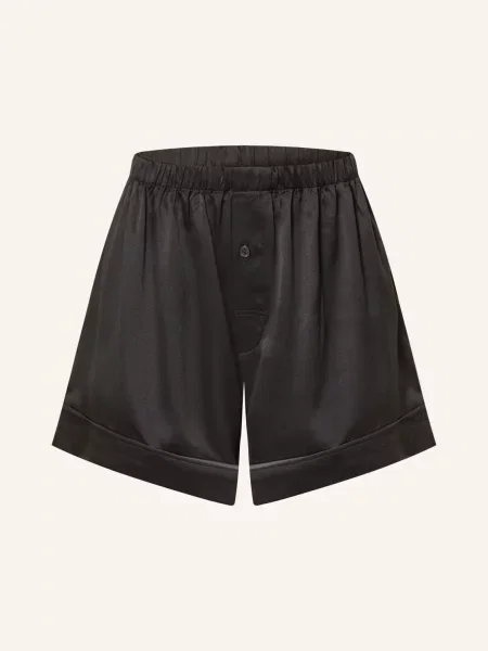 Calvin Klein Spací Šortky Satin Sheen Ze Saténu / tmavě šedá černá