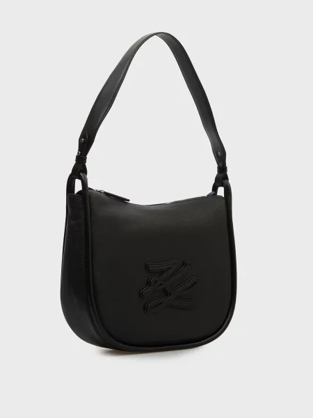 Шкіряна сумка Karl Lagerfeld K/Autograph з автографом чорна