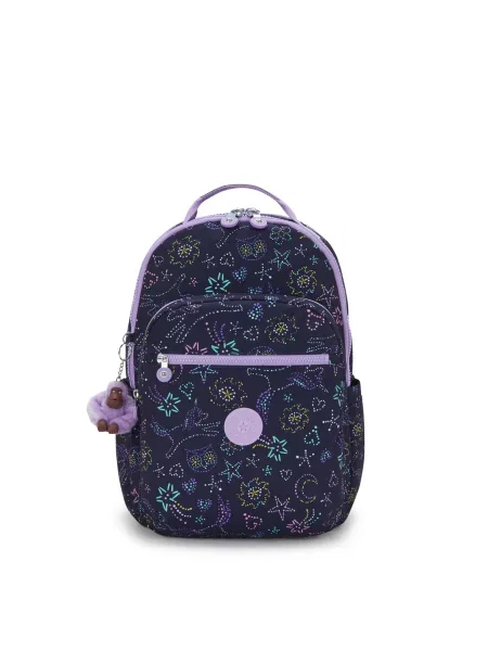 KIPLING Ruksak Seoul mornarsko / akvamarin / žuta / lavanda plava
