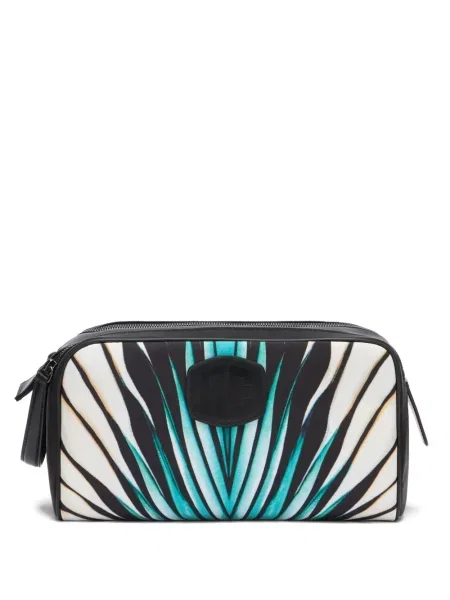 Kožna torba Roberto Cavalli s printom crna