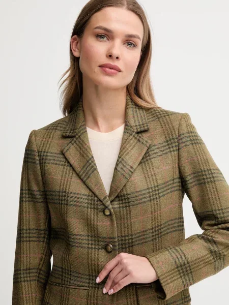 Шерстяной пиджак Barbour зеленый