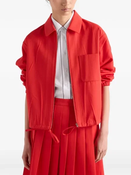 Cămașă Prada din poplin scurtă alb