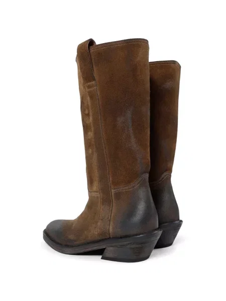 Botine Ann Demeulemeester din piele de căprioară maro