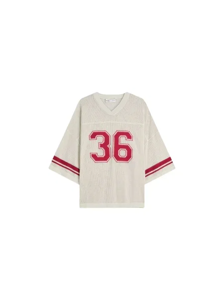 Bershka Majica rdeča bela