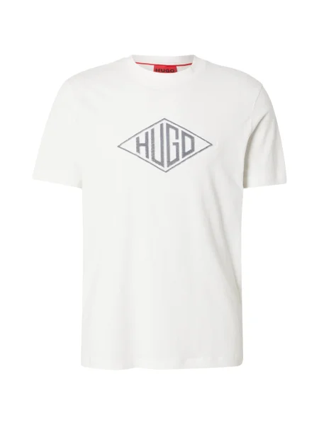 HUGO Tricou Dalendi Écru alb