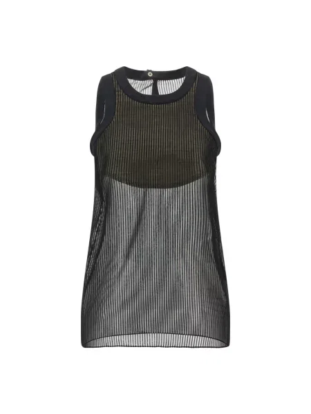 Top Sacai szyfonowy czarny