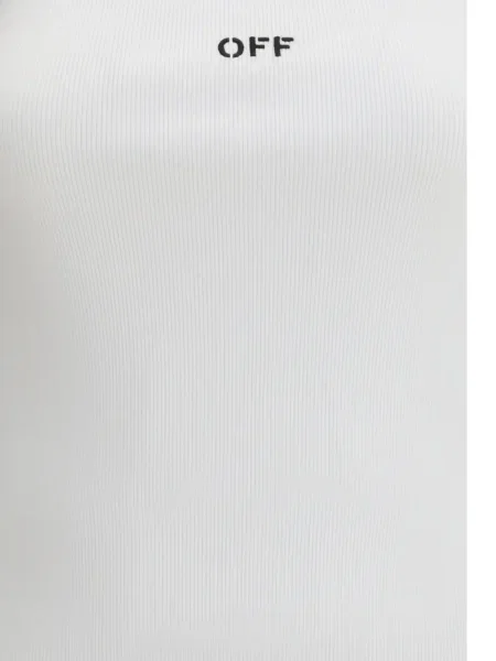Top Off-white cu broderie alb