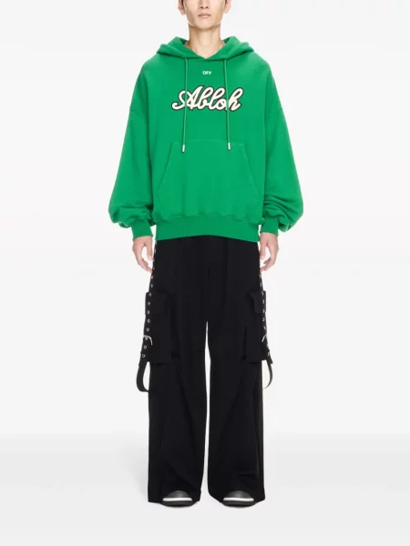 Raštuotas džemperis su gobtuvu Off-white balta