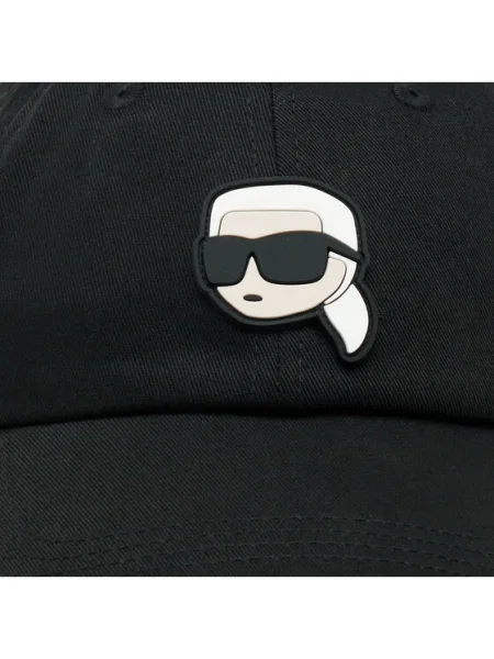 Шапка с козирка Karl Lagerfeld с апликация черно
