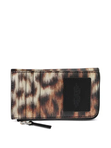 Portofel Marc Jacobs din piele cu imagine cu model leopard maro