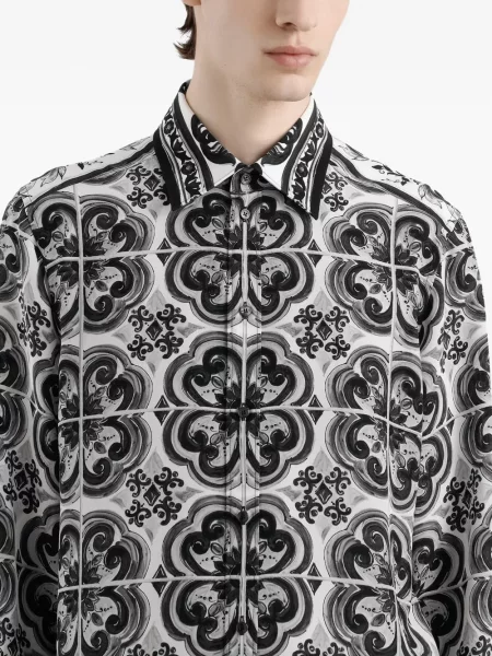 Риза Dolce & Gabbana с принт бяло