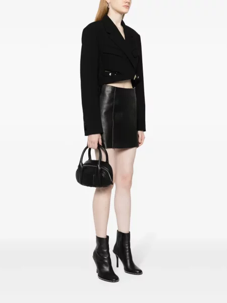 Iš natūralios odos mažas odinė rankinė Alexander Wang juoda