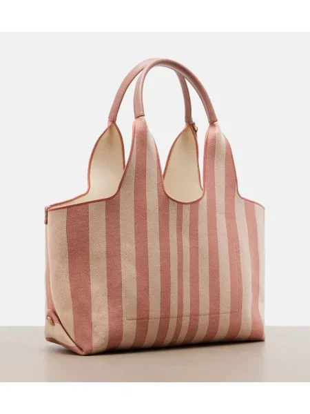 Geantă shopper Chloé din canvas cu autograf roz
