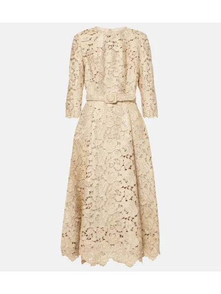 Rochie de cocktail Oscar De La Renta din dantelă de costum auriu