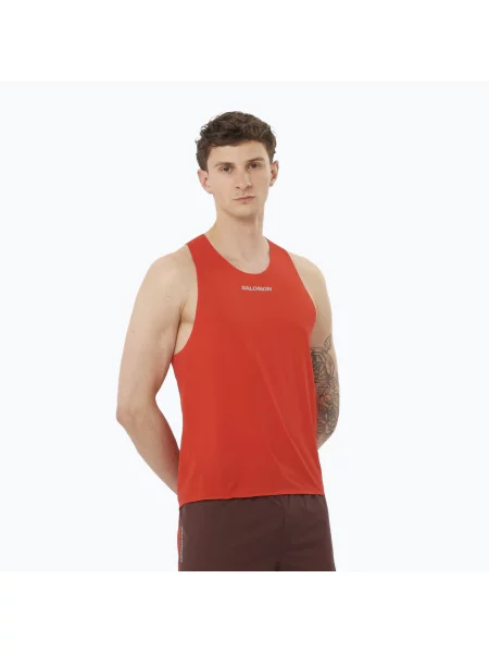 Koszulka do biegania Salomon S/Lab Speed Singlet flery red czerwona