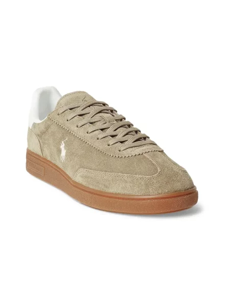 Sneakersy z naturalnej skóry welurowej Polo Ralph Lauren zielone