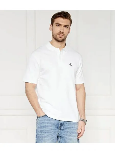 Calvin Klein Jeans Polo | Relaxed fit | stretch alb