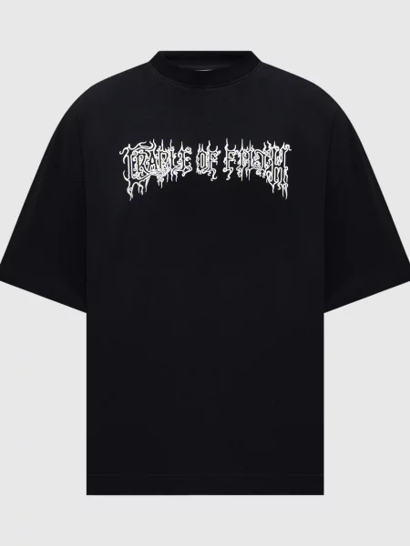 Футболка з контрастним принтом Vetements чорна