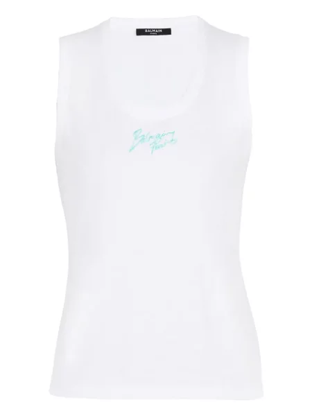 Top Balmain cu imagine alb