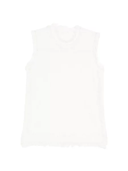 Dzianinowa kamizelka dzianinowa Jnby z frędzli biała