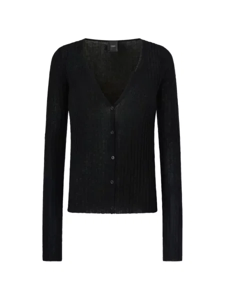 Cardigan Pinko tricotate cu decolteu în V negru