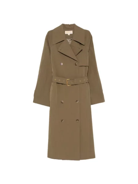 Cu centură trenci Michael Kors cu două rânduri de nasturi verde
