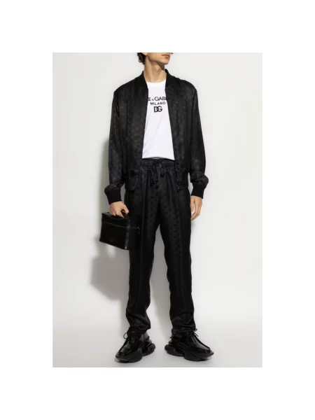 Jedwabny kurtka bomber Dolce And Gabbana czarny