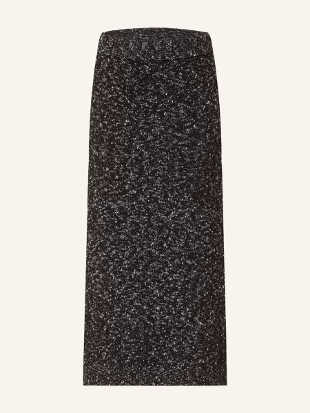 Selected Femme Úpletová Sukně černá bílá
