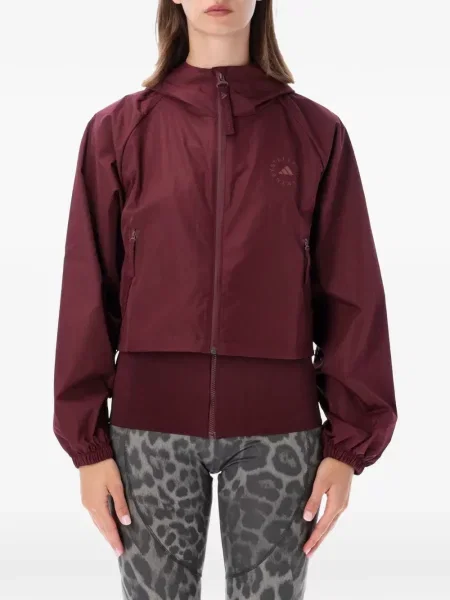 Geacă Adidas By Stella Mccartney cu glugă cu imagine roșu