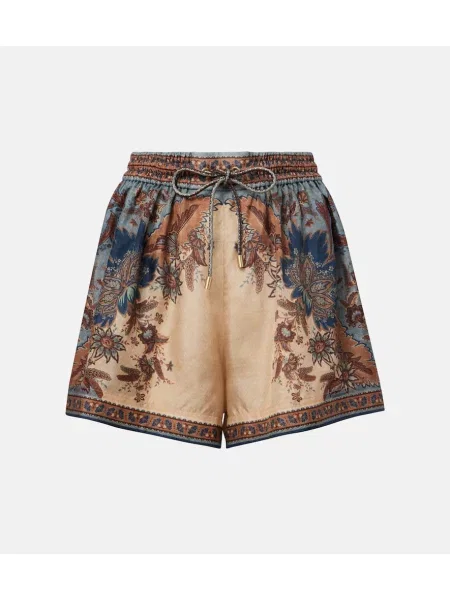 Pantaloni scurți Zimmermann de mătase cu model paisley