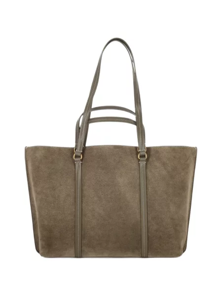 Geantă shopper Pinko din piele de căprioară maro