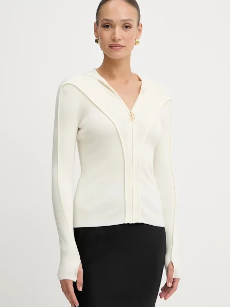 Victoria Beckham cardigan din lână light bej