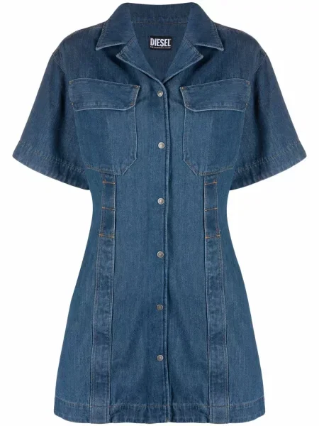 Sukienka jeansowa Diesel garniturowa niebieska
