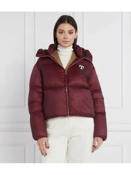 Tommy Hilfiger De puf geacă MONOGRAM BADGE bordo
