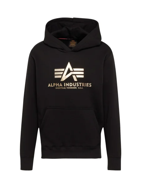 Pánska mikina Alpha Industries Basic Carbon Hoody black/gold čierna
