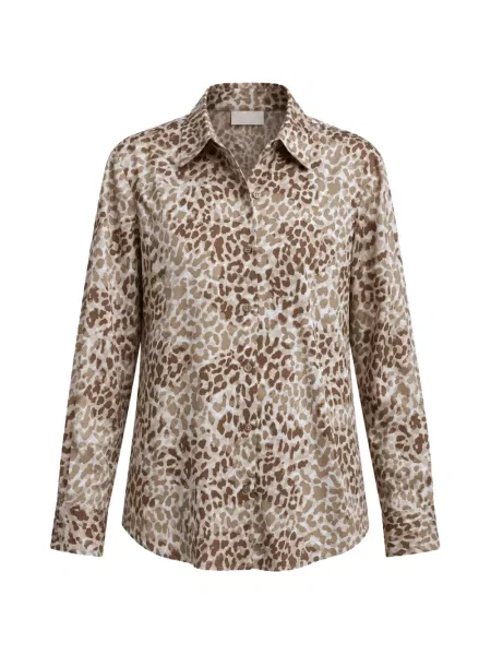 Lung cămașă Dkny cu imagine cu model leopard maro