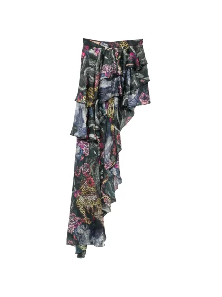 Fustă Just Cavalli cu volane asimetrică negru